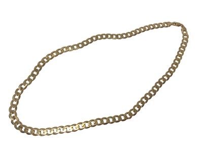 Lot 49 - 9ct yellow gold flat curb link chain