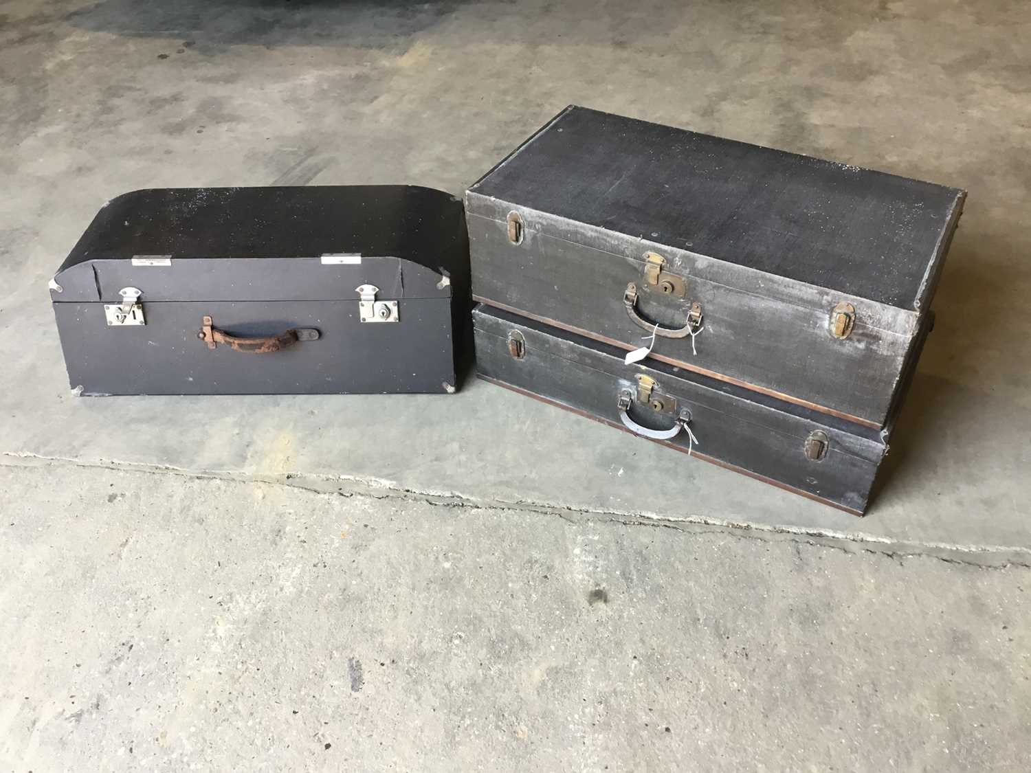 Lot 95 - Pair 1930s Motoring suitcases and another similar (3)