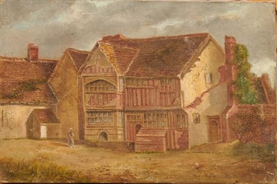 Lot 1003 - Maitland Mason (1861-1851) oil on canvas, Rear view of Sun Court, Hadleigh, Suffolk