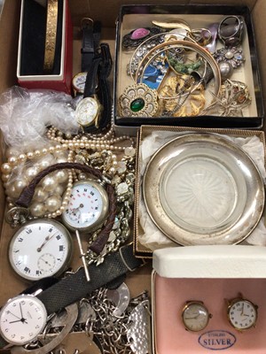 Lot 1000 - Group of costume jewellery, wristwatches, two pocket watches and bijouterie