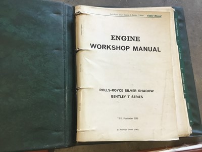 Lot 118 - Collection of Rolls-Royce Silver Shadow and Bentley T parts lists and service manuals in official bindings (8)