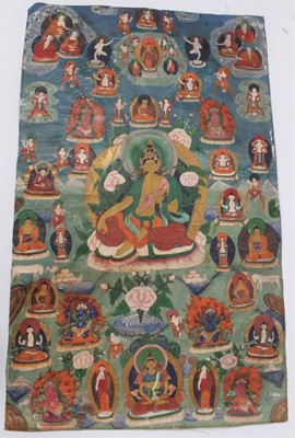 Lot 676 - Antique Tibetan thangka