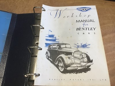 Lot 122 - Bentley MK VI Workshop Manual in ring binding