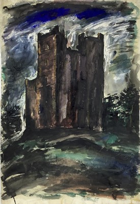 Lot 19 - Colin Moss (1914-2005) mixed media, Orford castle, 57 x 38cm