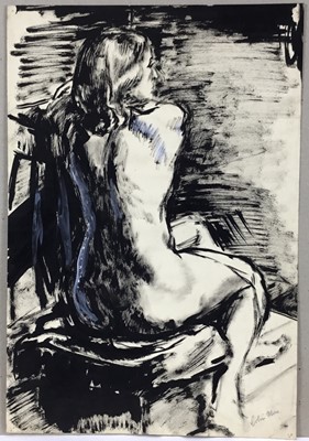 Lot 27 - Colin Moss (1914-2005) indian ink, figure study, signed, 56 x 38cm