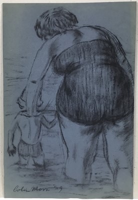 Lot 46 - Colin Moss (1914-2005) charcoal, Bathers, signed and dated '59, 54 x 35cm