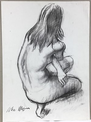 Lot 47 - Colin Moss (1914-2005) Charcoal, figure study, signed, 76 x 56cm