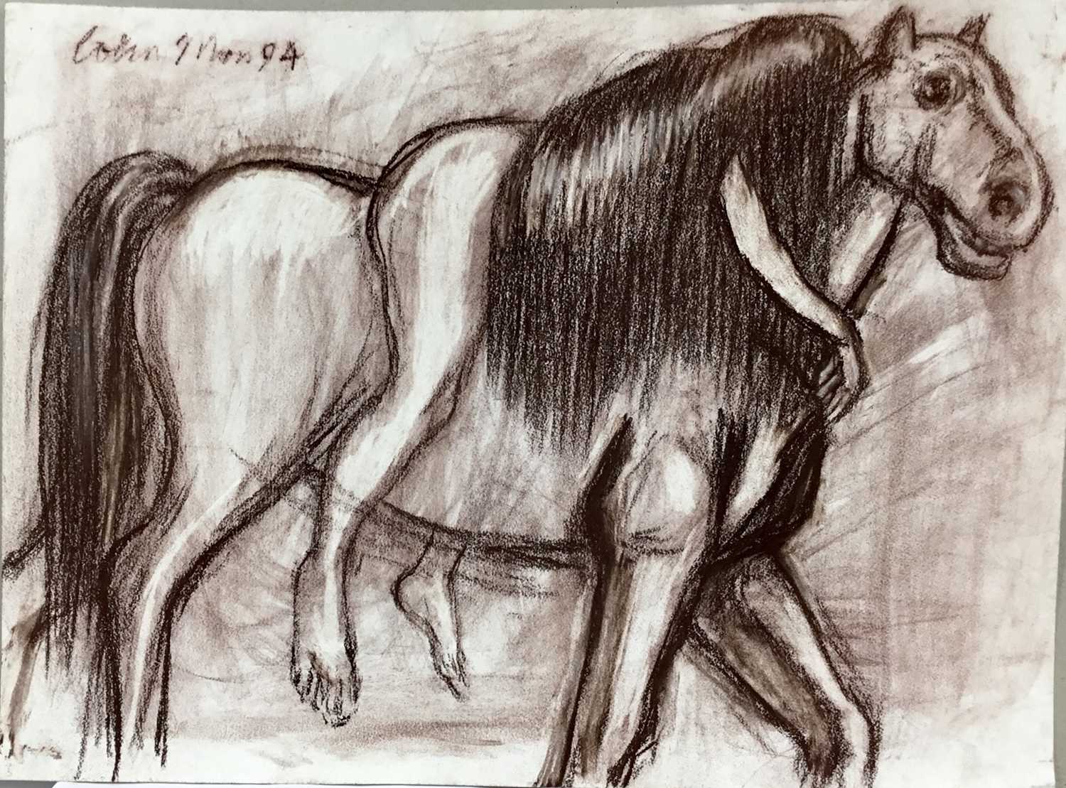 Lot 49 - Colin Moss (1914-2005) chalks, Lady Godiva, signed and dated '94, 57 x 76cm