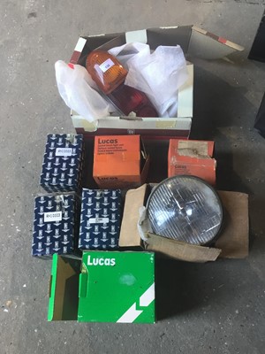 Lot 138 - Rolls-Royce Silver Shadow rear lamp, oil filters and other spares