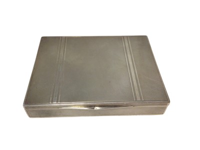 Lot 112 - Continental silver box with engine turned decoration