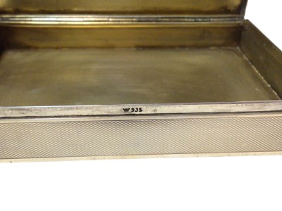 Lot 112 - Continental silver box with engine turned decoration