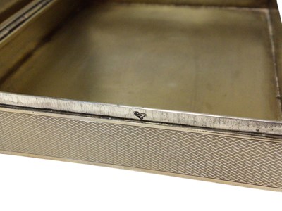 Lot 112 - Continental silver box with engine turned decoration