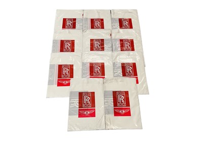 Lot 153 - Group of Rolls-Royce and Bentley branded new sealed seat covers and paper floor mats in packets.