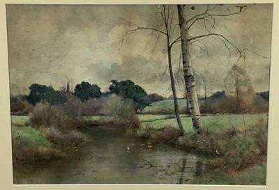 Lot 365 - John Macintosh Macintosh (1847-1913) two watercolours, River Landscapes, signed, 39cm x 55cm and 36cm x 50cm, both in glazed frames (2)