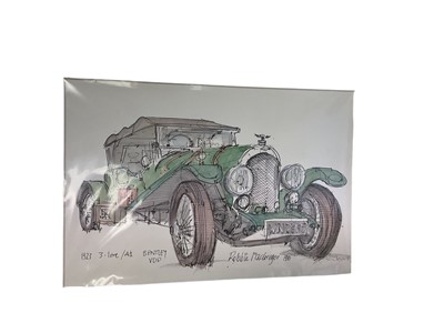 Lot 159 - Robbie MacGregor pen and wash study of a 1923 3 Litre Bentley VDP, unframed, 30 x 20cm