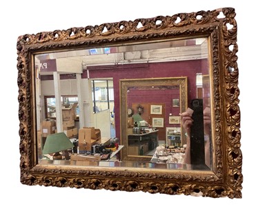 Lot 273 - Antique wall mirror with pierced frame