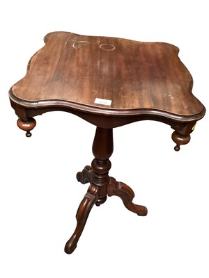 Lot 1218 - Victorian and later mahogany wine table with square top on tripod base, 43.5cm x 44.5cm