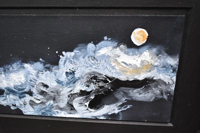 Lot 800 - *Maggi Hambling (b. 1945) oil on board, Moon and Sea, signed inscribed and dated 2022 verso, 13 x 27cm, glazed frame