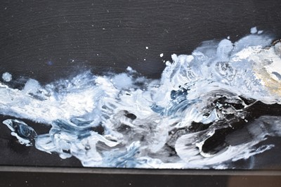 Lot 800 - *Maggi Hambling (b. 1945) oil on board, Moon and Sea, signed inscribed and dated 2022 verso, 13 x 27cm, glazed frame