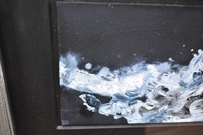 Lot 800 - *Maggi Hambling (b. 1945) oil on board, Moon and Sea, signed inscribed and dated 2022 verso, 13 x 27cm, glazed frame