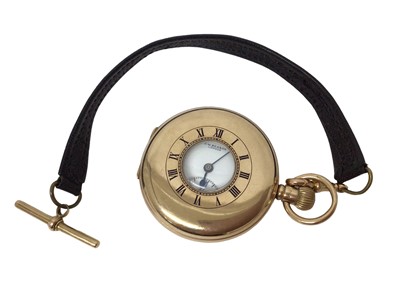 Lot 122 - 9ct gold cased half hunter pocket watch, J.W. Benson, Birmingham 1928