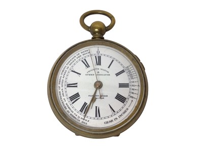 Lot 123 - Unusual key wind 'Cyclist's watch & speed indicator' pocket watch, 5.5cm diameter