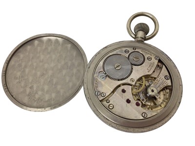 Lot 124 - Military G.S.T.P. Pocket watch, with engraved broad arrow mark and numbered M26463 to reverse, 5cm diameter