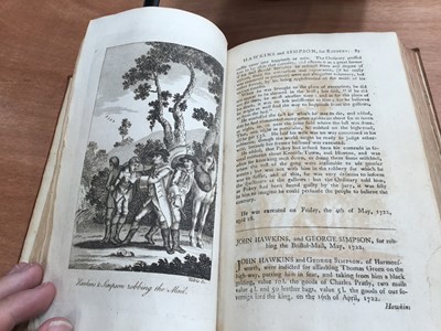 Lot 1668 - John Villette -  The Annals of Newgate or Malefactors Register, London: Printed for J. Wenman, 1776. 4 vols. Illustrated Accounts of "The Most Notorious Malefactors" decorative plates, mottled calf...