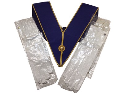 Lot 2431 - Box of Suffolk-related Masonic regalia, including three silver jewels