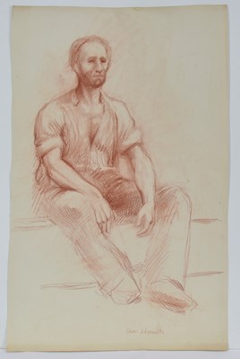 Lot 422 - Attributed to Léon Augustine L'Hermitte (1844-1925), red chalk, study of a labourer