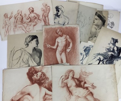 Lot 125 - David Hill (1914-1977), folio of 17 works on paper, life studies, various sizes