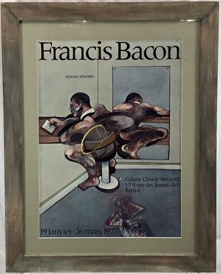 Lot 203 - Francis Bacon exhibition poster Galerie Claude Bernard 1977, 70cm x 50cm, in glazed frame