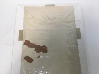 Lot 81 - David Hill (1914-1977), pen and ink, surrealist architectural study with figures, 42 x 22cm, accompanied by a Gallerie R. Creuze poster illustrated with the current lot. (2)