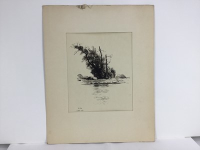 Lot 83 - David Hill (1914-1977), pen and ink and wash, St Gervais, Paris, dated April 1952, 50 x 32cm, and various other landscape and city views in a variety of media on paper. (20)