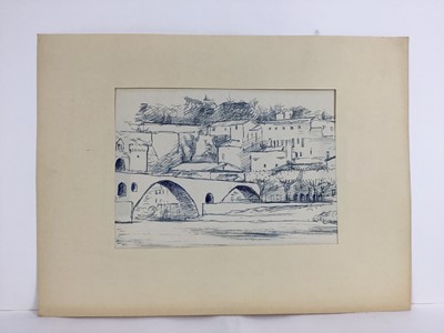 Lot 85 - David Hill (1914-1977), pen and ink and wash 'Noorder Eind, Graveland, inscribed, 24 x 31, together with a group of landscapes on paper in a variety of media. (37)
