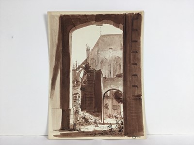 Lot 85 - David Hill (1914-1977), pen and ink and wash 'Noorder Eind, Graveland, inscribed, 24 x 31, together with a group of landscapes on paper in a variety of media. (37)