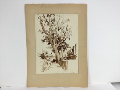 Lot 85 - David Hill (1914-1977), pen and ink and wash 'Noorder Eind, Graveland, inscribed, 24 x 31, together with a group of landscapes on paper in a variety of media. (37)