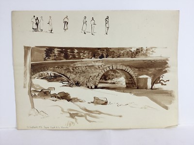 Lot 85 - David Hill (1914-1977), pen and ink and wash 'Noorder Eind, Graveland, inscribed, 24 x 31, together with a group of landscapes on paper in a variety of media. (37)