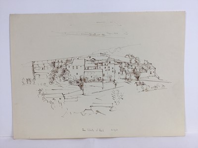 Lot 85 - David Hill (1914-1977), pen and ink and wash 'Noorder Eind, Graveland, inscribed, 24 x 31, together with a group of landscapes on paper in a variety of media. (37)