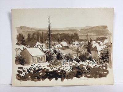 Lot 85 - David Hill (1914-1977), pen and ink and wash 'Noorder Eind, Graveland, inscribed, 24 x 31, together with a group of landscapes on paper in a variety of media. (37)
