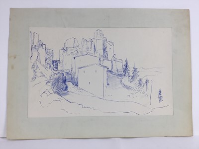 Lot 85 - David Hill (1914-1977), pen and ink and wash 'Noorder Eind, Graveland, inscribed, 24 x 31, together with a group of landscapes on paper in a variety of media. (37)