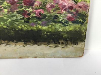 Lot 86 - David Hill (1914-1977), egg tempera on board, Tuileries Gardens, signed and dated 1953, 63 x 44cm
