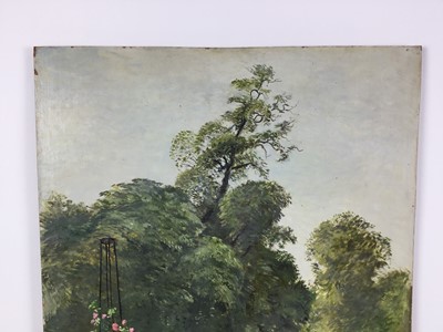 Lot 86 - David Hill (1914-1977), egg tempera on board, Tuileries Gardens, signed and dated 1953, 63 x 44cm