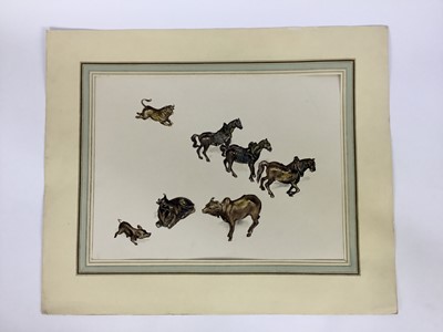 Lot 90 - David Hill (1914-1977), watercolour, Still life with insects, dated 1972, 49 x 60cm, together with two further surrealist still lives by the same hand. (3)