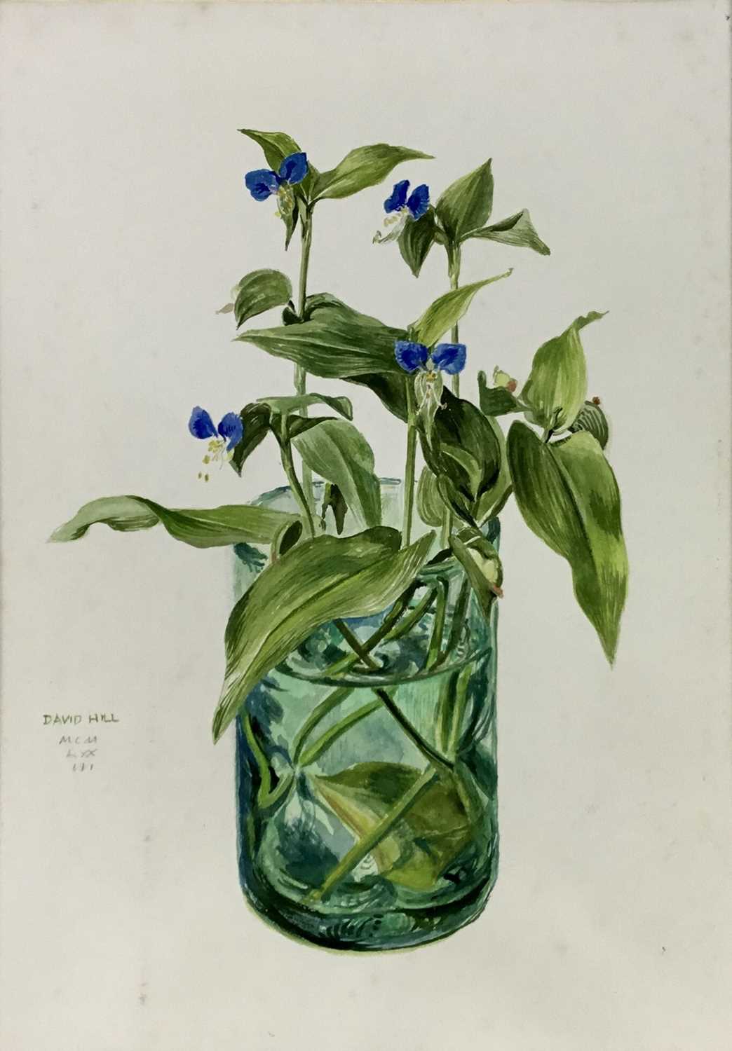 Lot 91 - David Hill (1914-1977), watercolour, orchids in a vase, signed and dated 1973, 36 x 26cm, together with 5 further floral studies in a variety of media. (6)