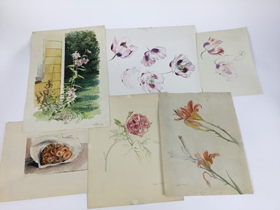 Lot 92 - David Hill (1914-1977), watercolour, floral study, signed and dated '73, 41 x 48cm, together with a collection of botanical studies in a variety of media. (20)