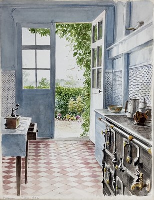 Lot 115 - David Hill (1914-1977) watercolour, interior scene