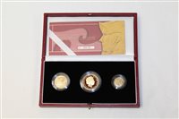 Lot 2335 - G.B. Britannia Gold Proof Three Coins Set -...