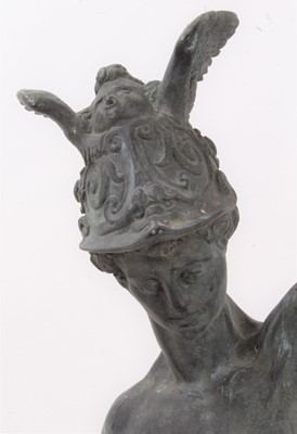 Lot 630 - 19th century Continental Grand Tour figure of Mercury, raised on serpentine plinth base