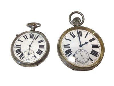 Lot 147 - Longines pocket watch together with a Goliath pocket watch (2)